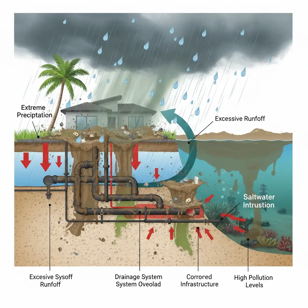 Extreme Precipitation and Drainage System Overload