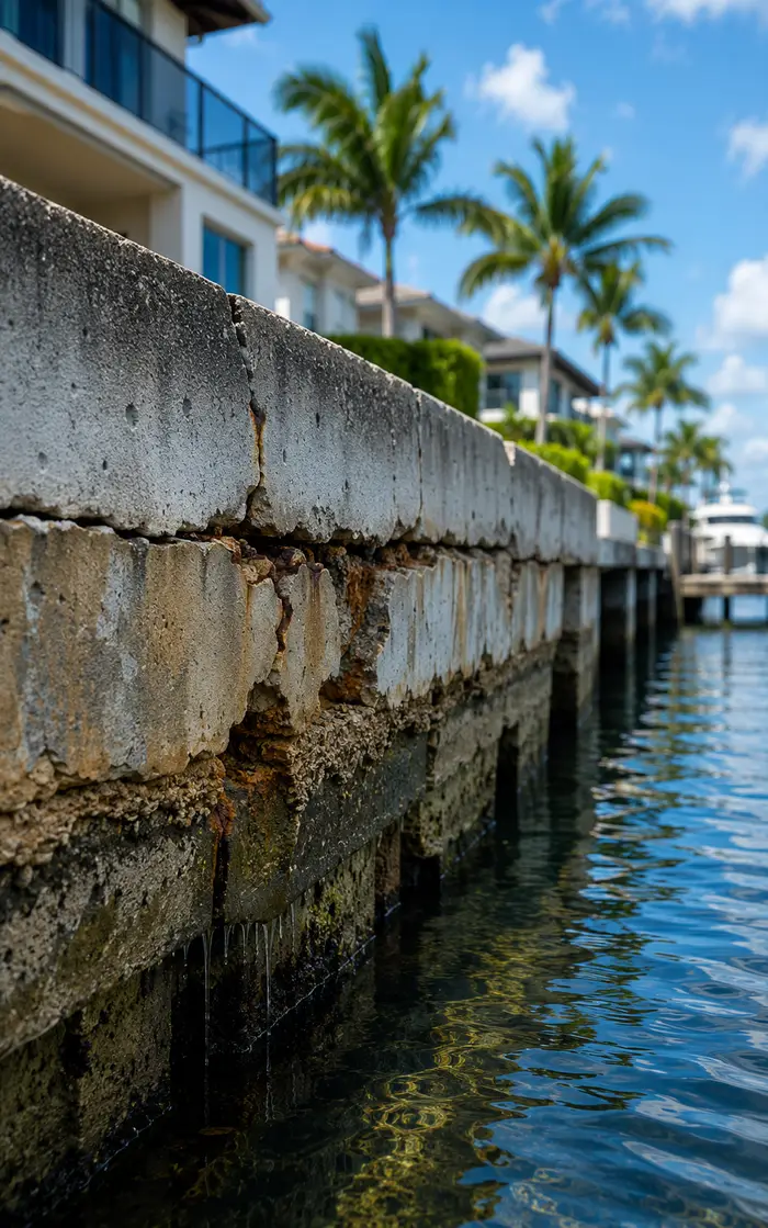 Seawall Damage Signs Image